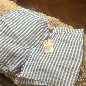 Striped Blue and White Women’s Shorts